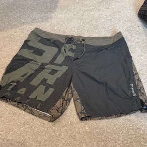Reebok Spartan Men's Black and Olive Board Shorts